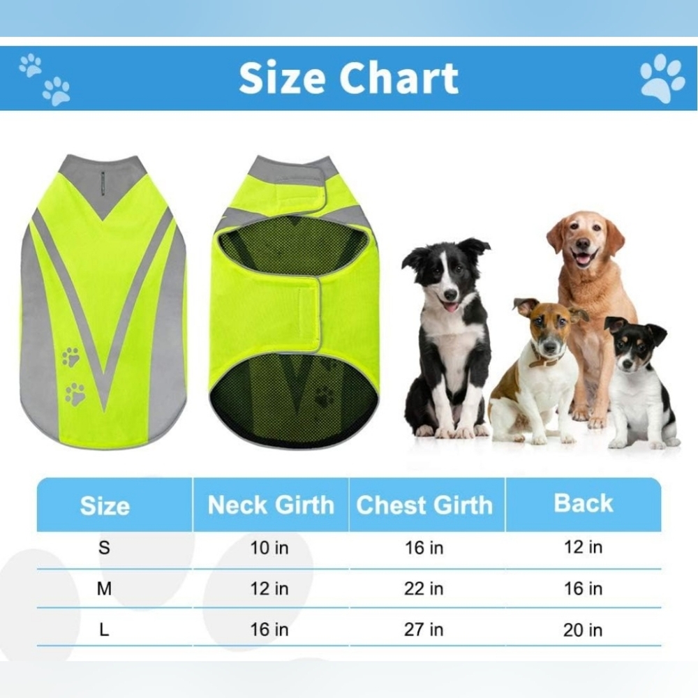 Reflective Neon Yellow and Black Pet Vest Fits Small To Medium Breed Dogs NWOT - Picture 7 of 8